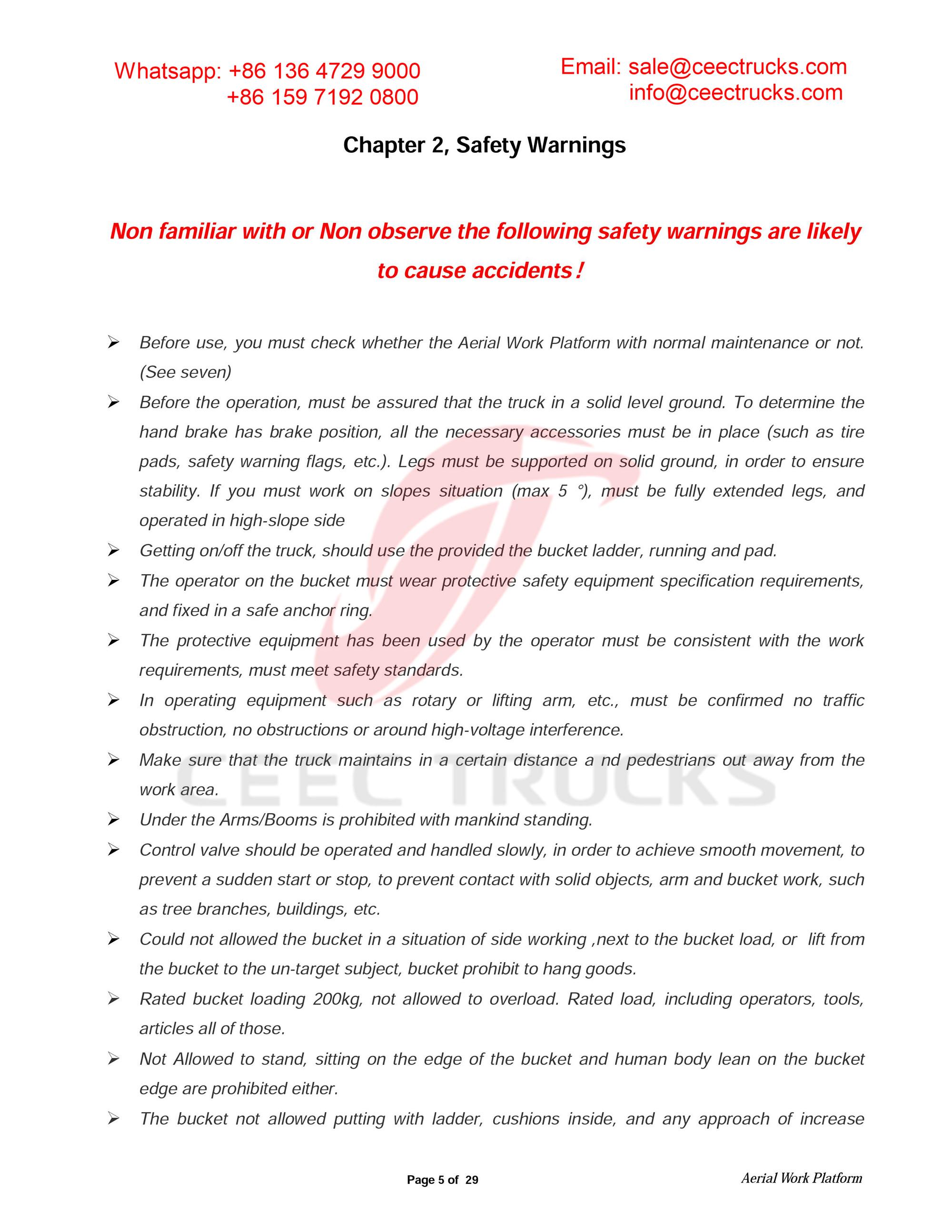 ISUZU 18m aerial working platform owner manual ISUZU 18m aerial working platform owner manual