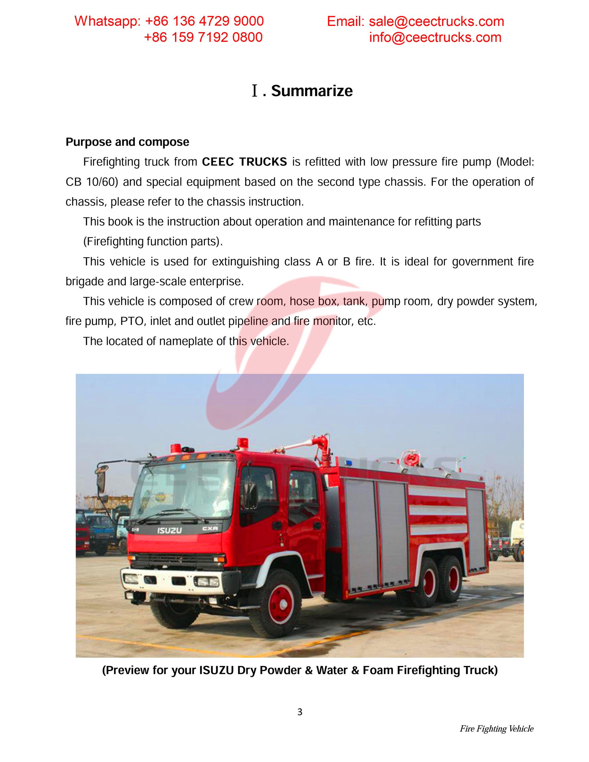 Syria ISUZU foam & water fire truck Syria ISUZU foam & water fire truck