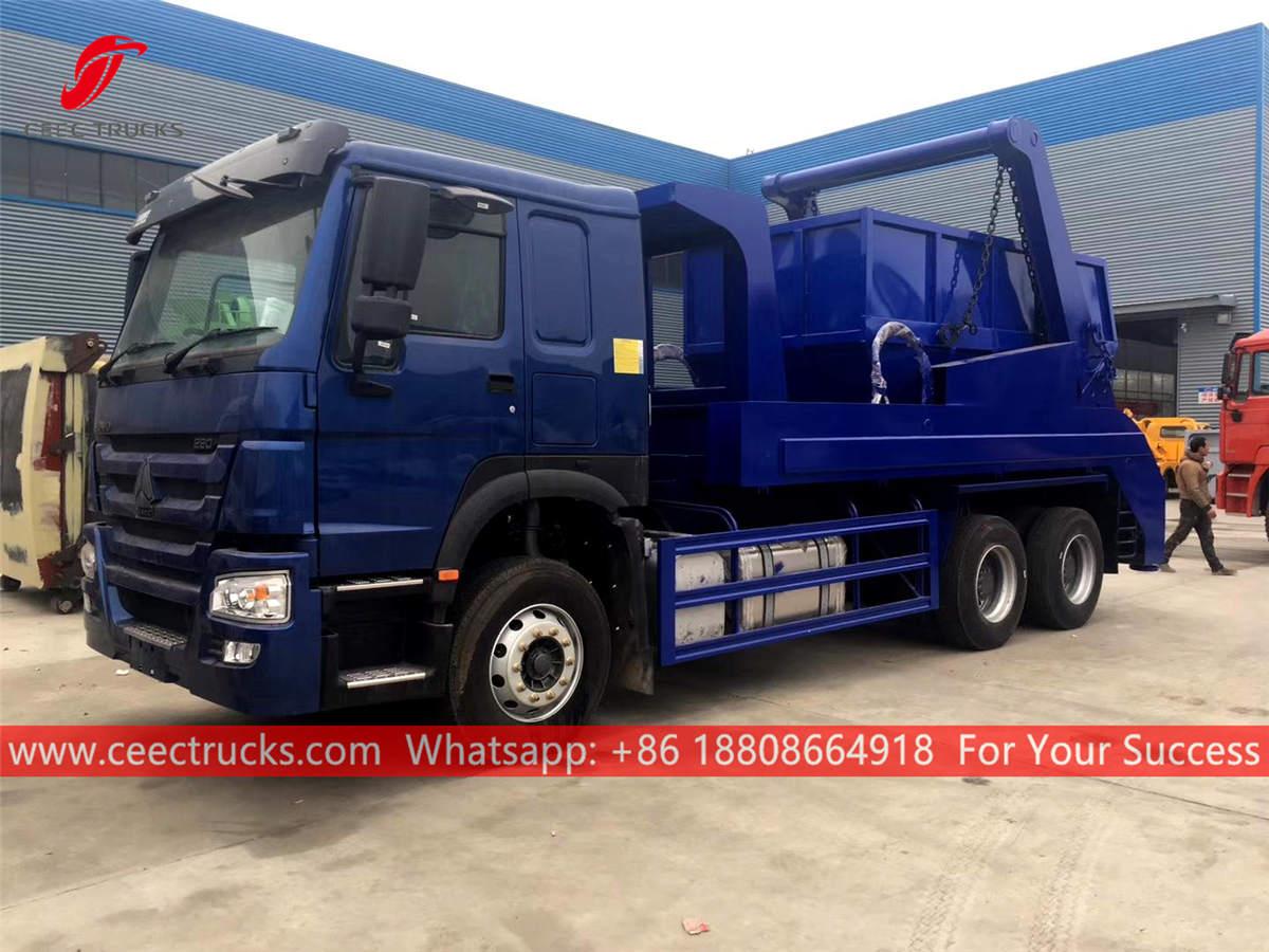 HOWO RHD 6&Atilde;4 swing arm refuse truck