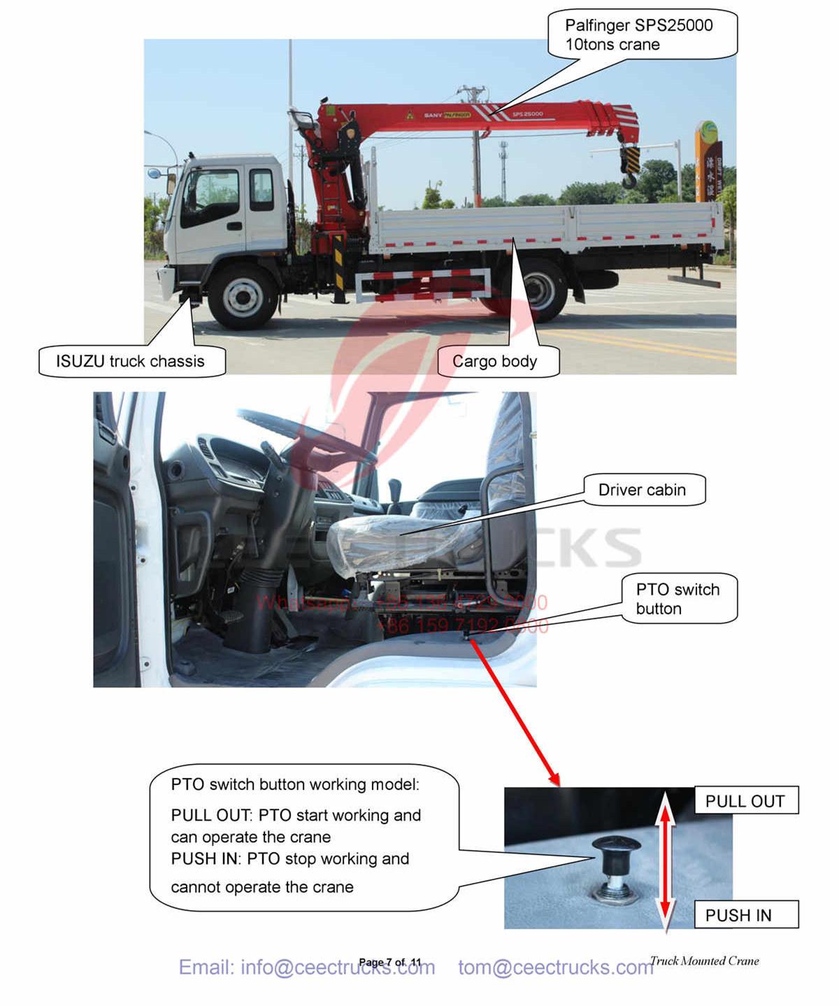 ISUZU 10tons palfinger boom crane truck export to Myanmar Yangon ISUZU 10tons palfinger boom crane truck export to Myanmar Yangon