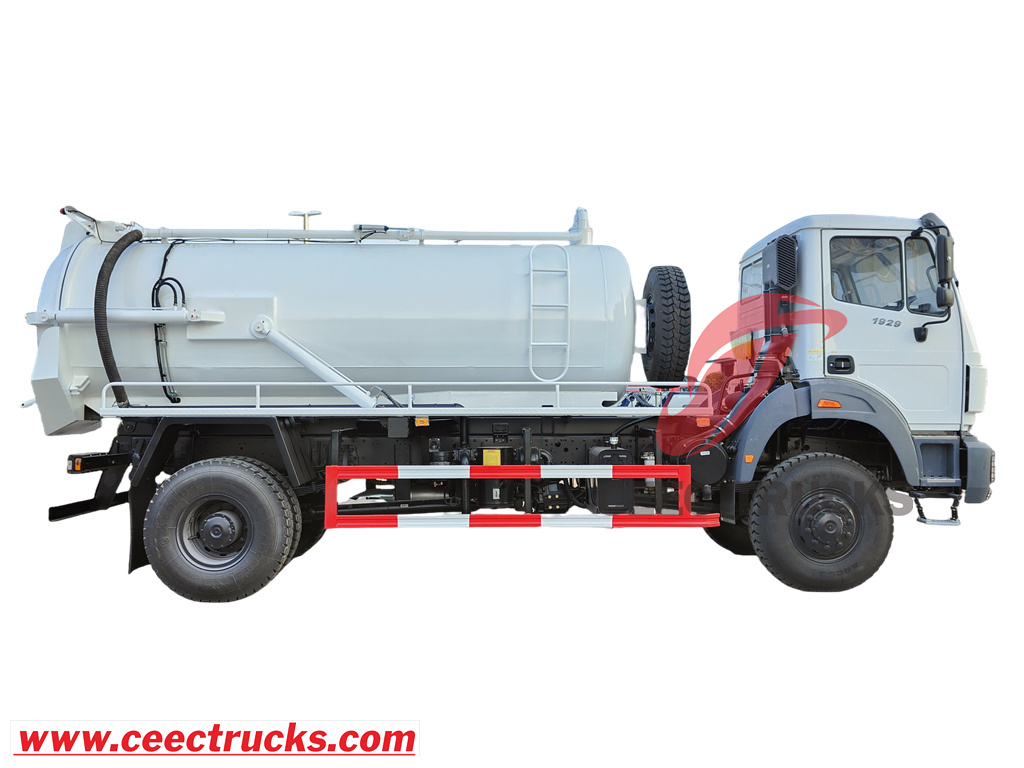 BEIBEN 4x4 offroad vacuum tanker truck