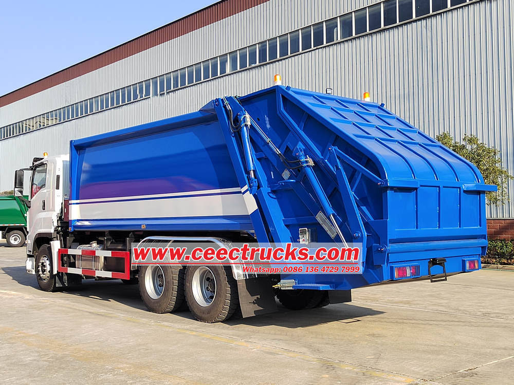 Isuzu rear loader garbage truck