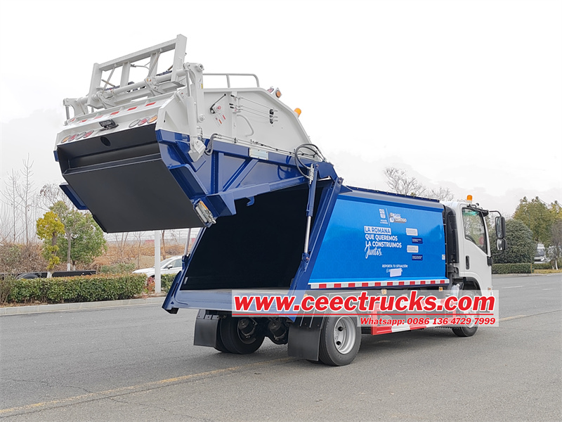 Isuzu 10m&sup3; 4HK1 engine trash compactor truck