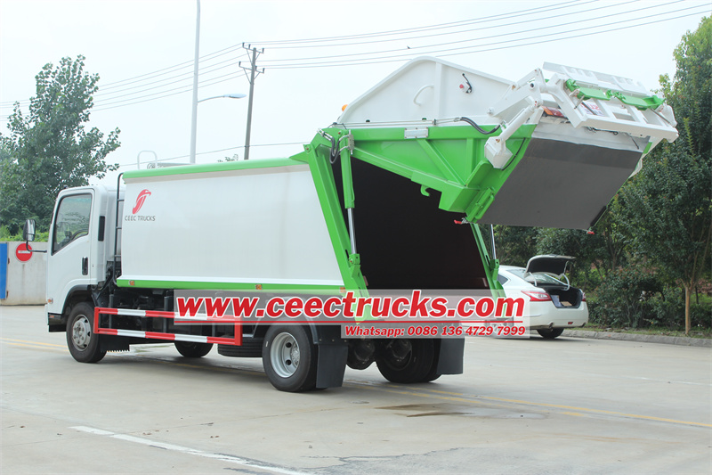 ISUZU rear loader truck export by CEEC TRUCKS ISUZU garbage compactor truck