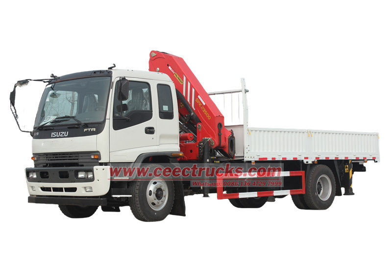 Isuzu folding boom crane