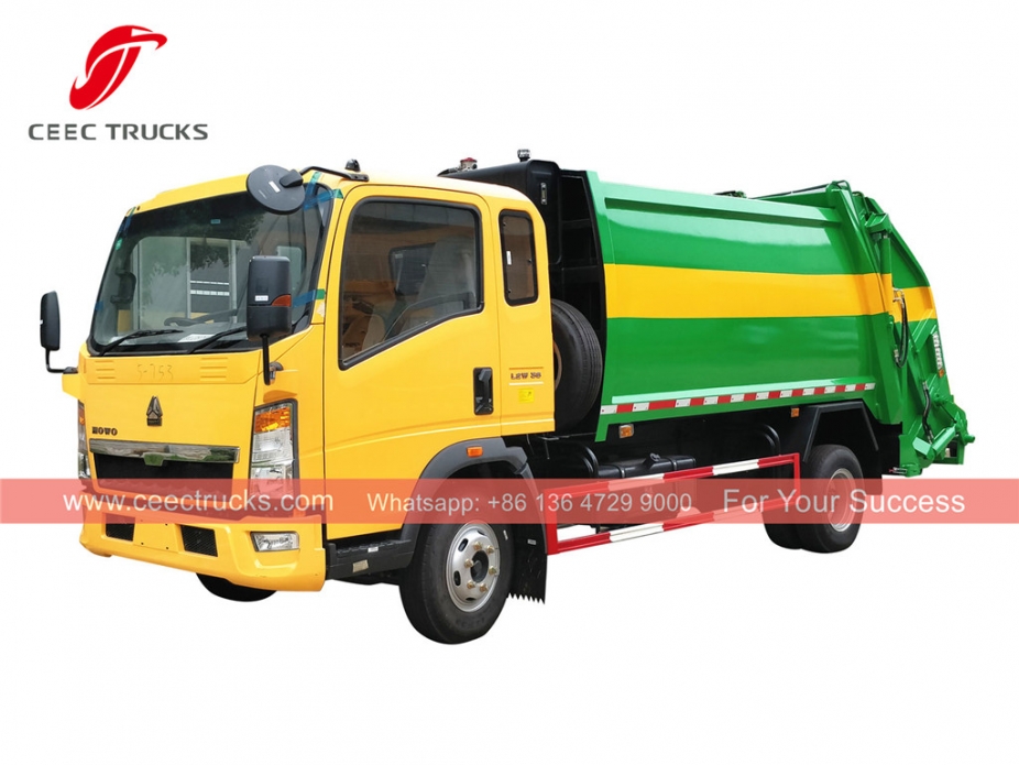 HOWO kamion za komprimiranje smeća, zapremine 8 kubnih metara, desno upravljanje