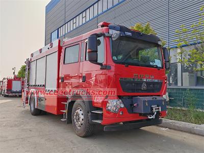 Howo multipurpose fire truck with hydraulic crane