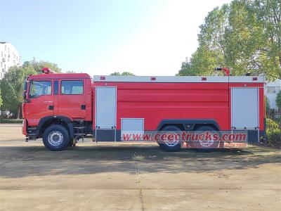 HOWO TX 6x4 double row water fire truck