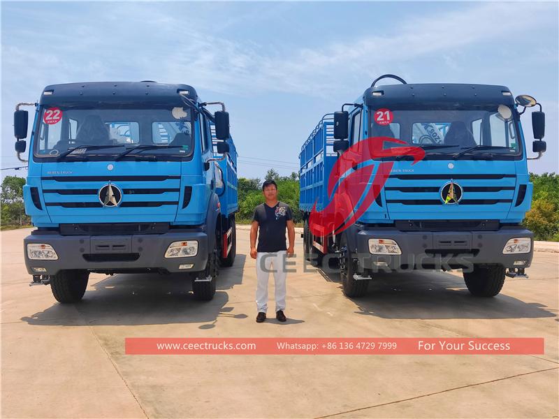 Tanzanija - 2 jedinice Beiben RHD 6×4 kamiona sa dizalicom izvezeno od CEEC TRUCKS